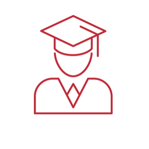  Icon: a student wearing a graduation cap